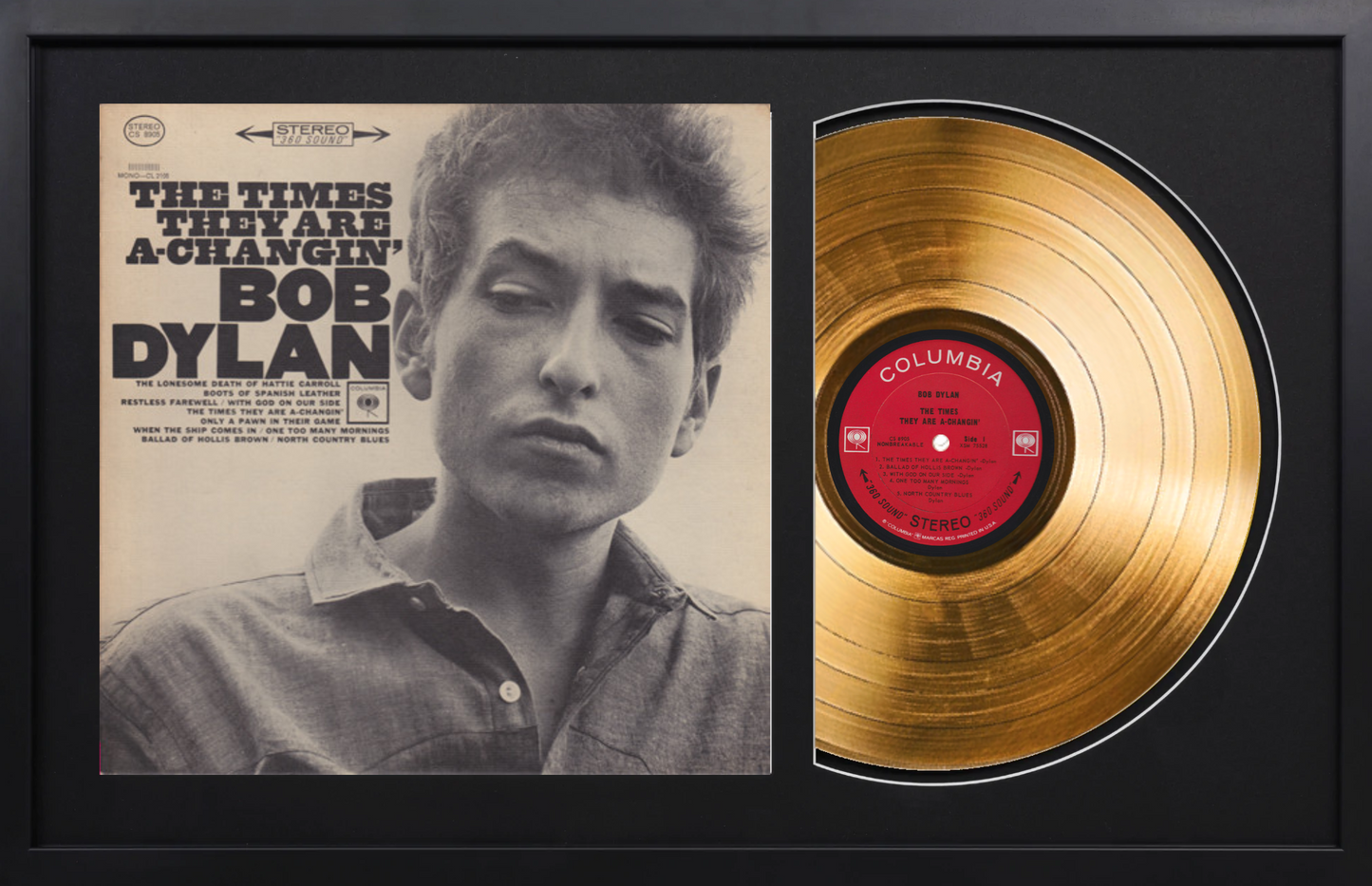 The Times They Are A-Changin' - 14K Gold Framed Album