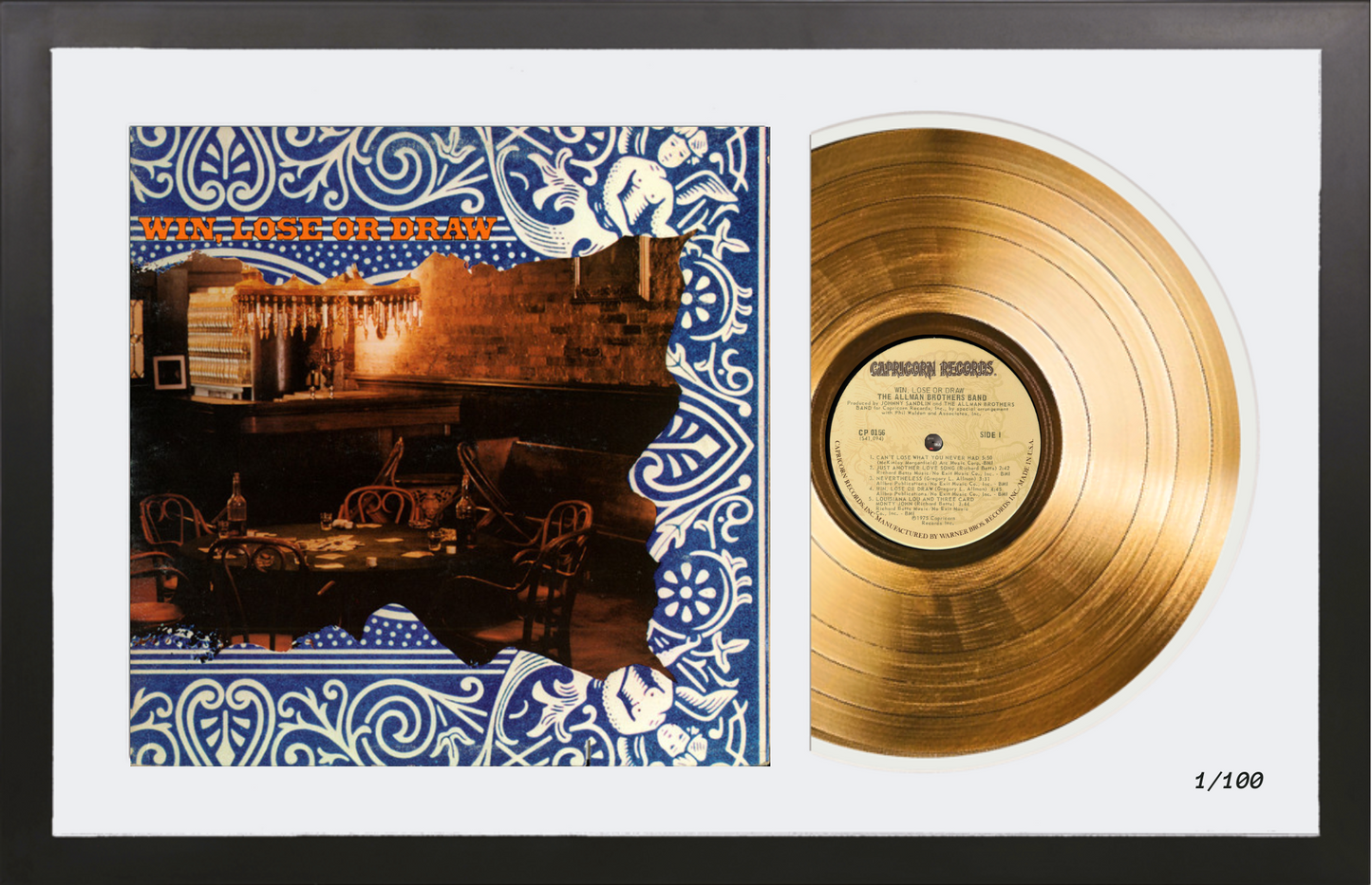 The Allman Brothers Band - Win, Lose or Draw - 14K Gold Framed Album