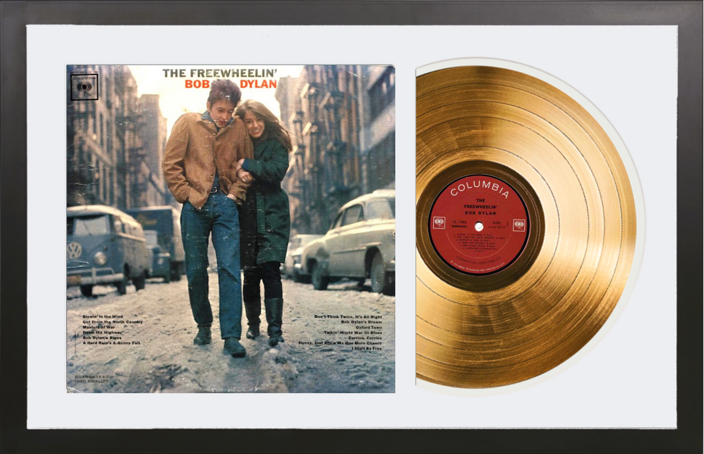 Bob Dylan - The Freewheelin' Bob Dylan - 14K Gold Framed Album