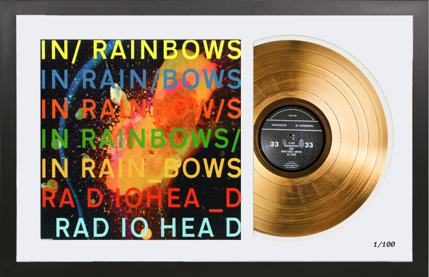 Radiohead - In Rainbows - 14K Gold Framed Album