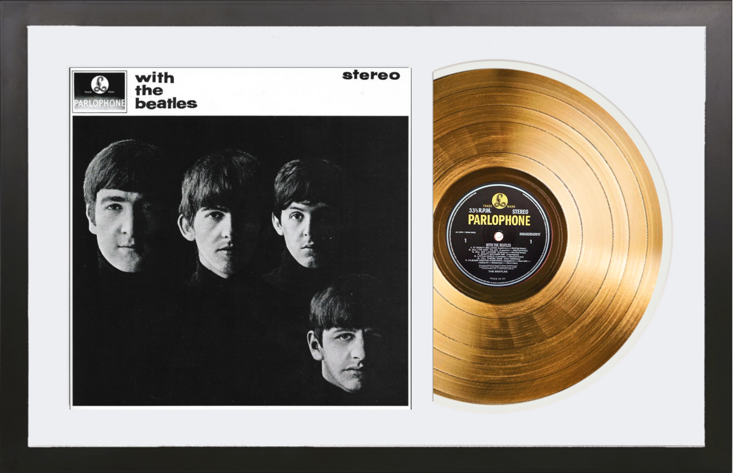 The Beatles - With the Beatles - 14K Gold Framed Album