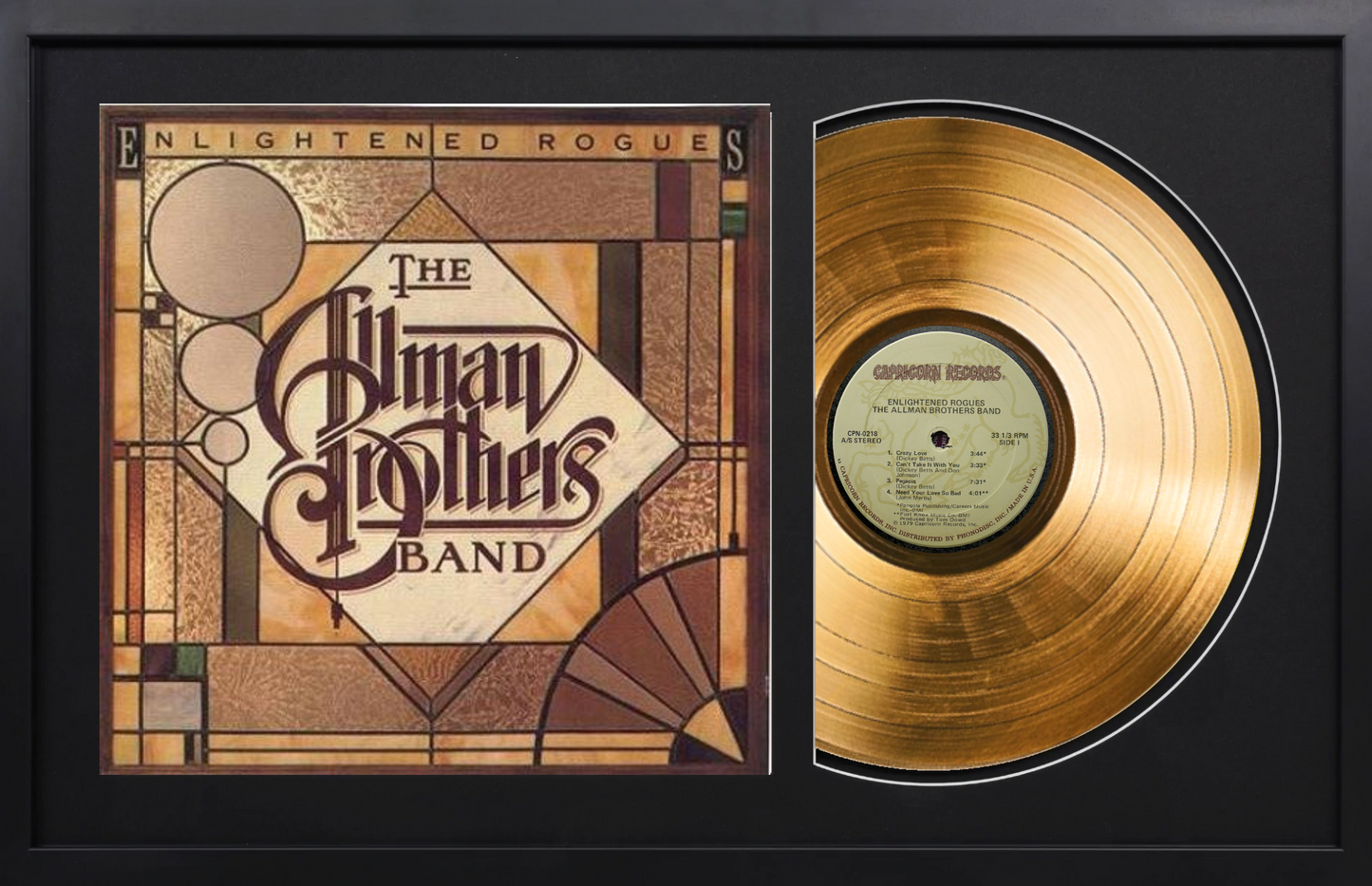 The Allman Brothers Band - Enlightened Rogues - 14K Gold Framed Album