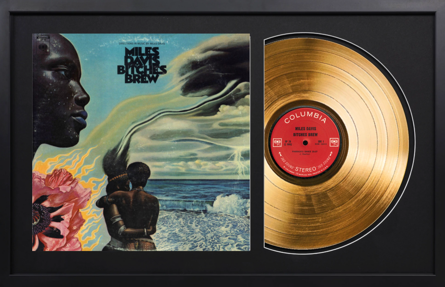 Miles Davis - Bitches Brew - 14K Gold Framed Album