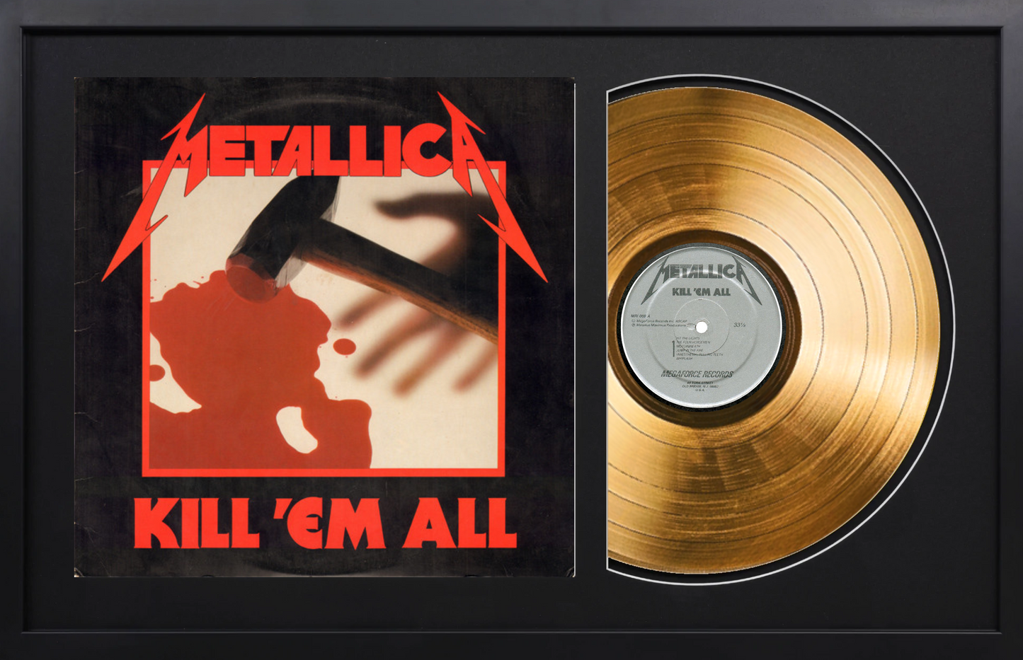 Metallica - Kill 'Em All - 14K Gold Framed Album