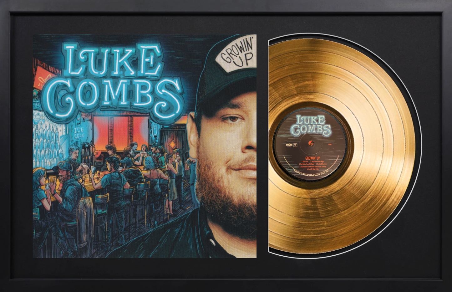 Luke Combs - Growin' Up - 14K Gold Framed Album