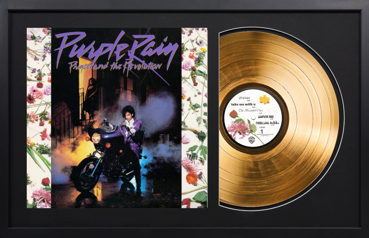 Prince and the Revolution - Purple Rain - 14K Gold Framed Album