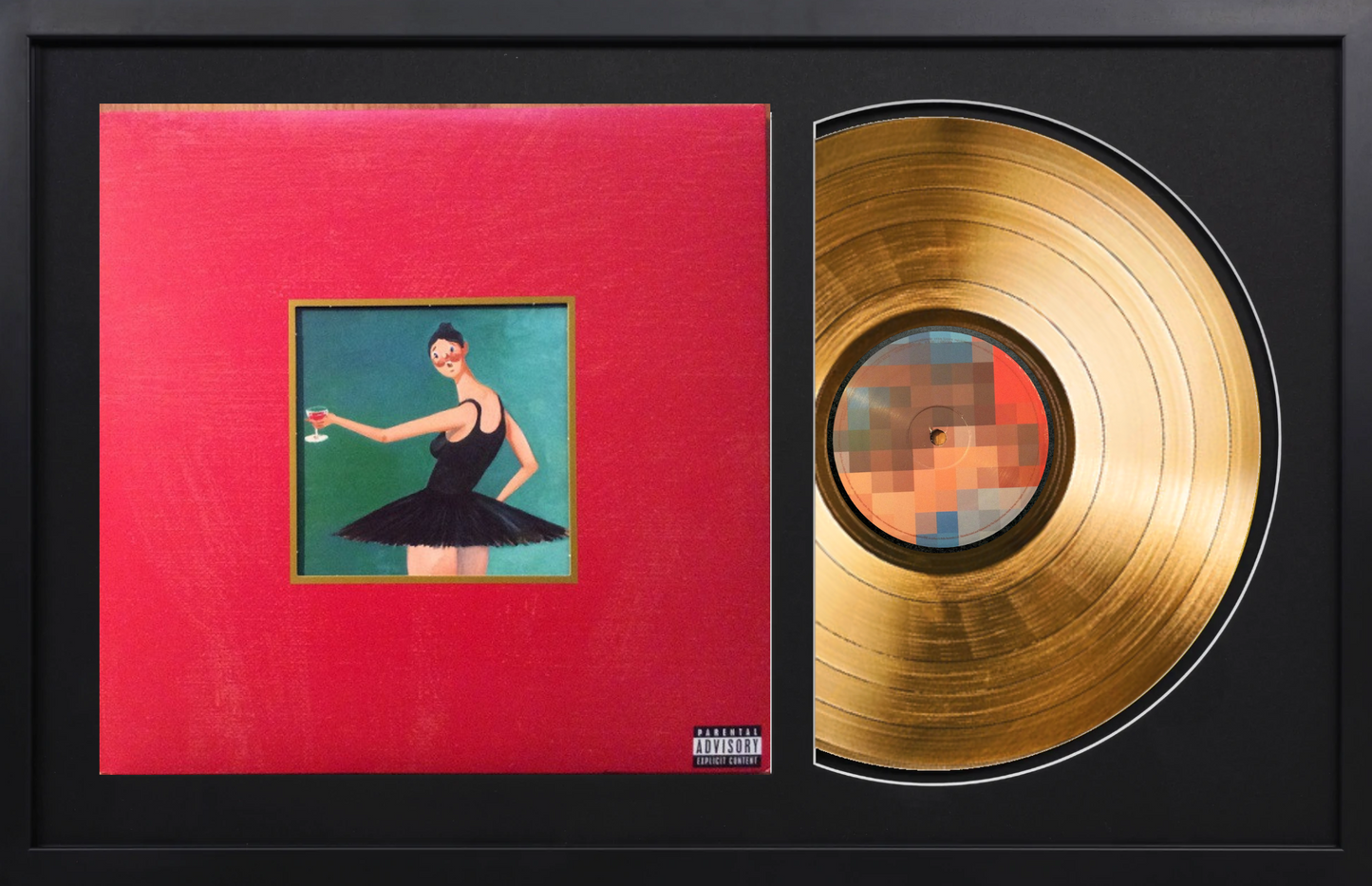 Kanye West - My Beautiful Dark Twisted Fantasy - 14K Gold Framed Album
