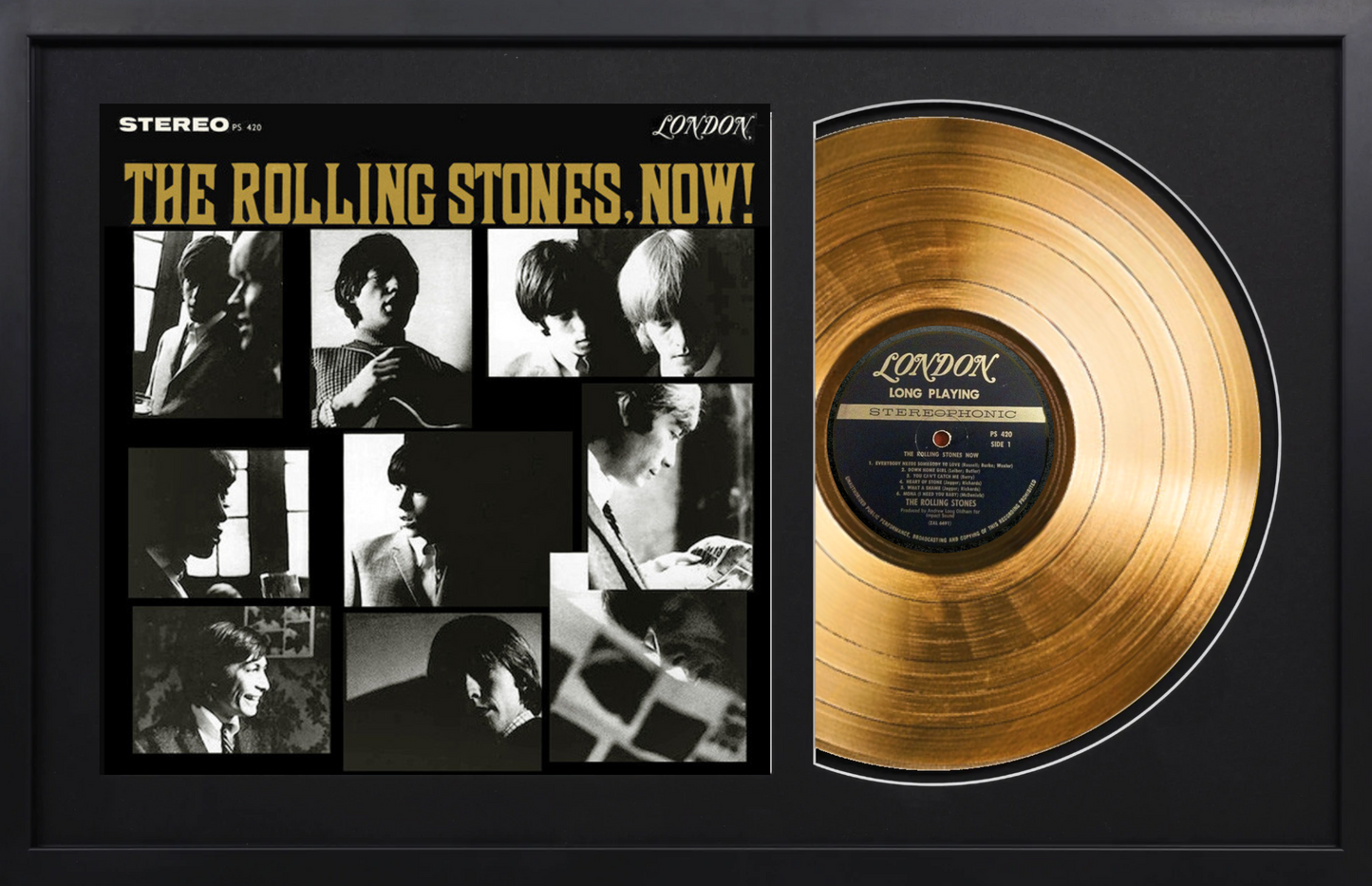 The Rolling Stones - The Rolling Stones, Now! - 14K Gold Framed Album