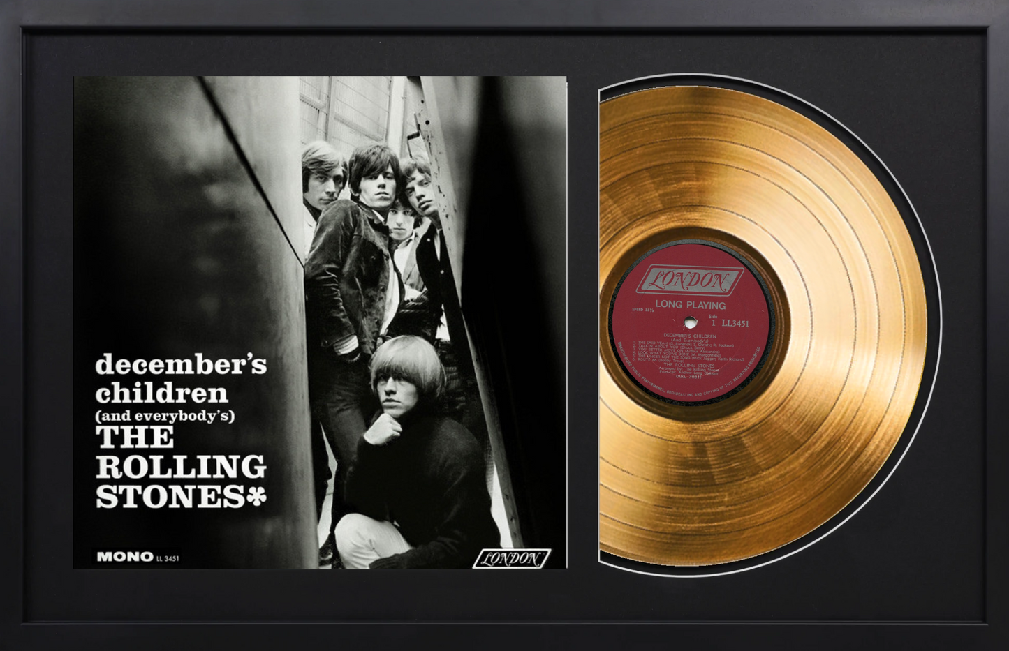 The Rolling Stones - December's Children (And Everybody's) - 14K Gold Framed Album