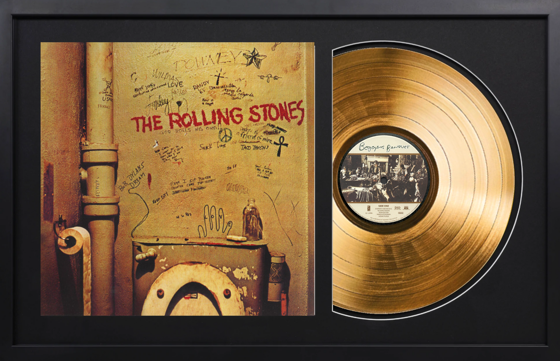 The Rolling Stones - Beggars Banquet - 24K Gold Framed Album The Rolling Stones - Beggars Banquet - 24K Gold Framed Album