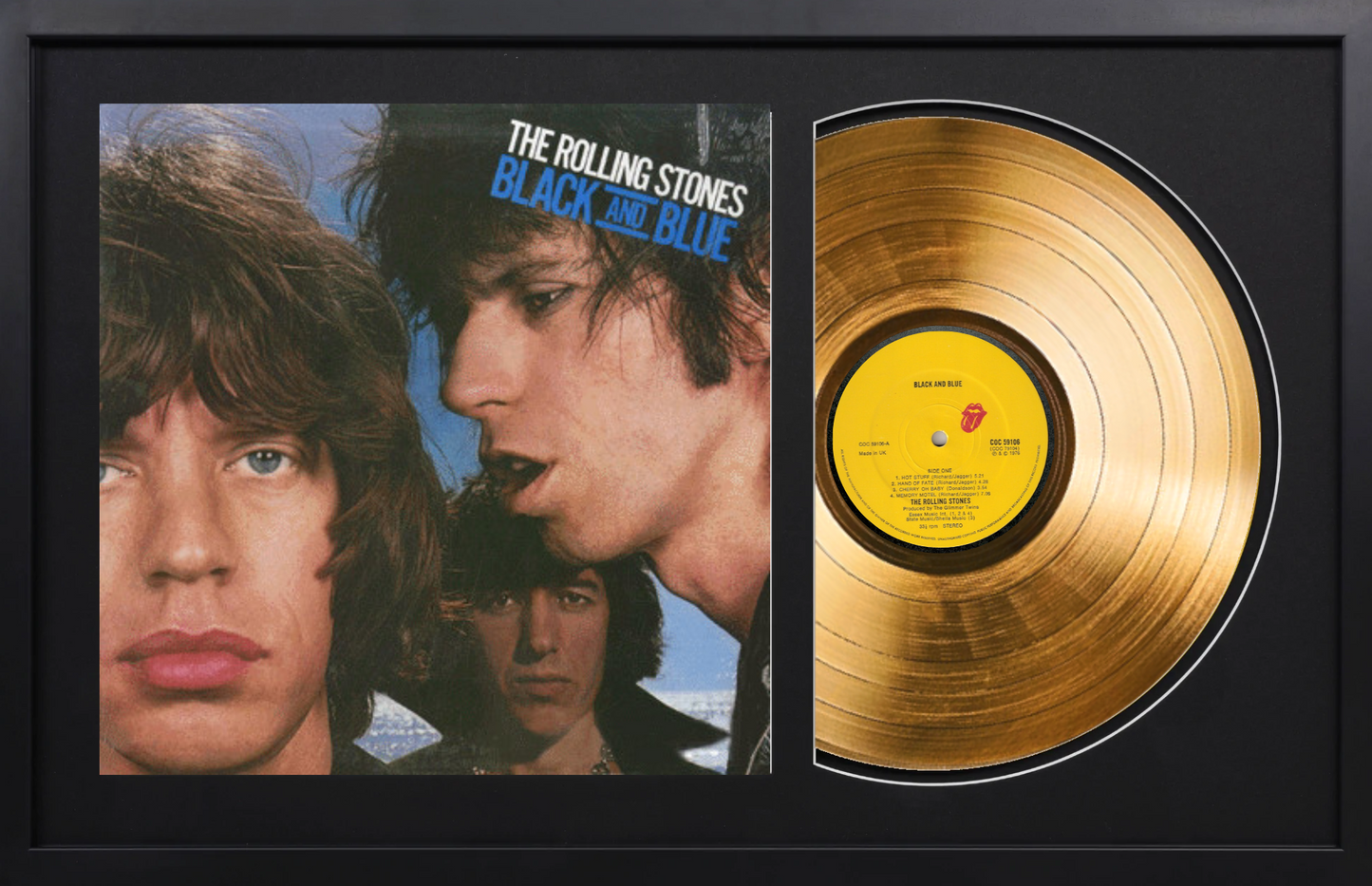 The Rolling Stones - Black and Blue - 14K Gold Framed Album