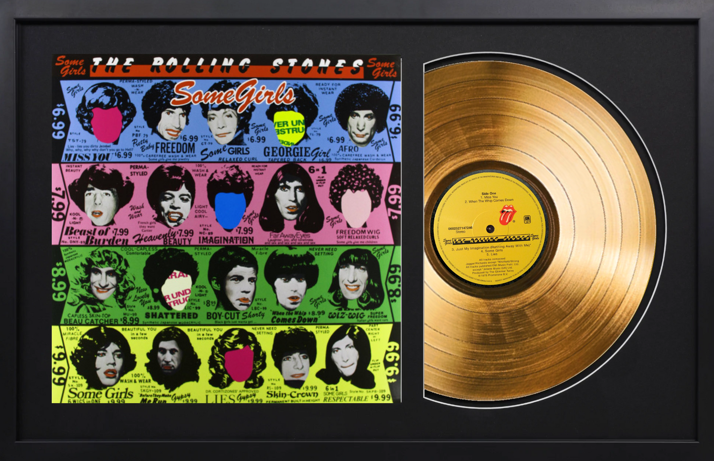 The Rolling Stones - Some Girls - 14K Gold Framed Album