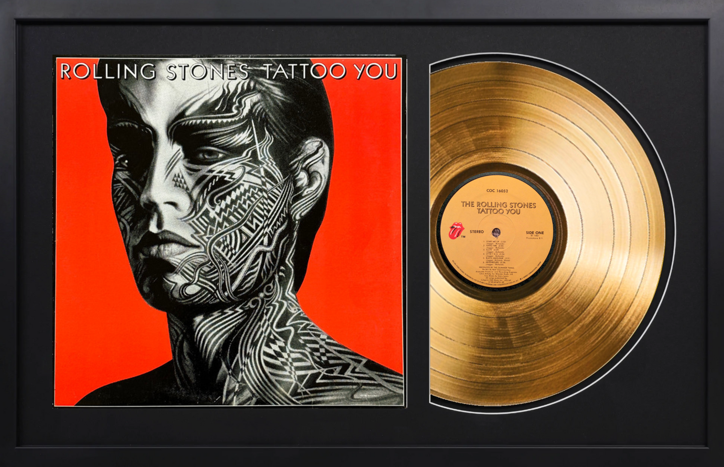 The Rolling Stones - Tattoo You - 14K Gold Framed Album