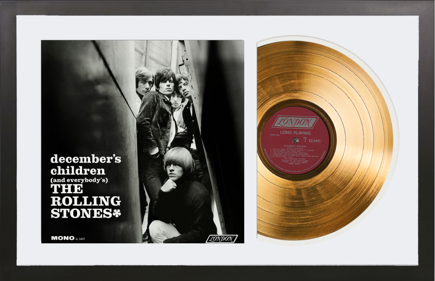 The Rolling Stones - December's Children (And Everybody's) - 14K Gold Framed Album
