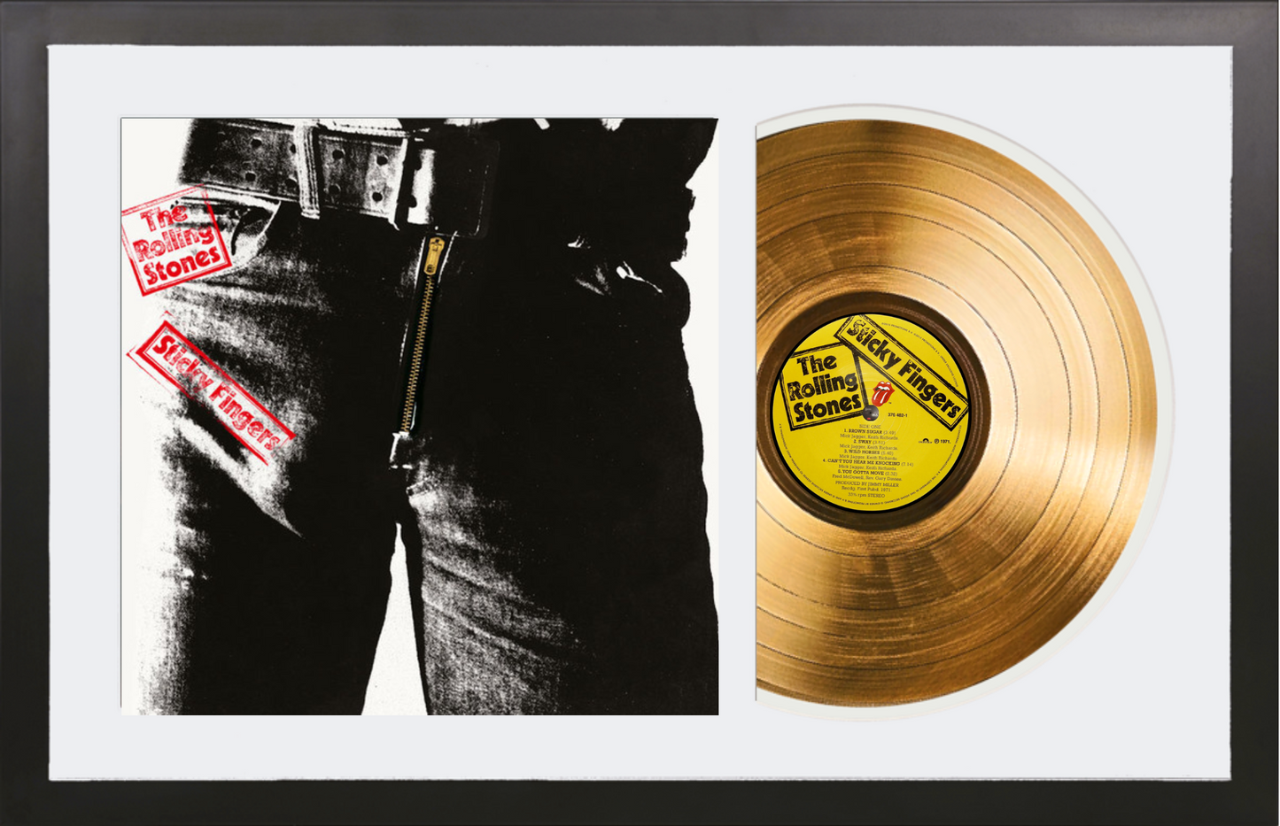 The Rolling Stones - Sticky Fingers - 14K Gold Framed Album