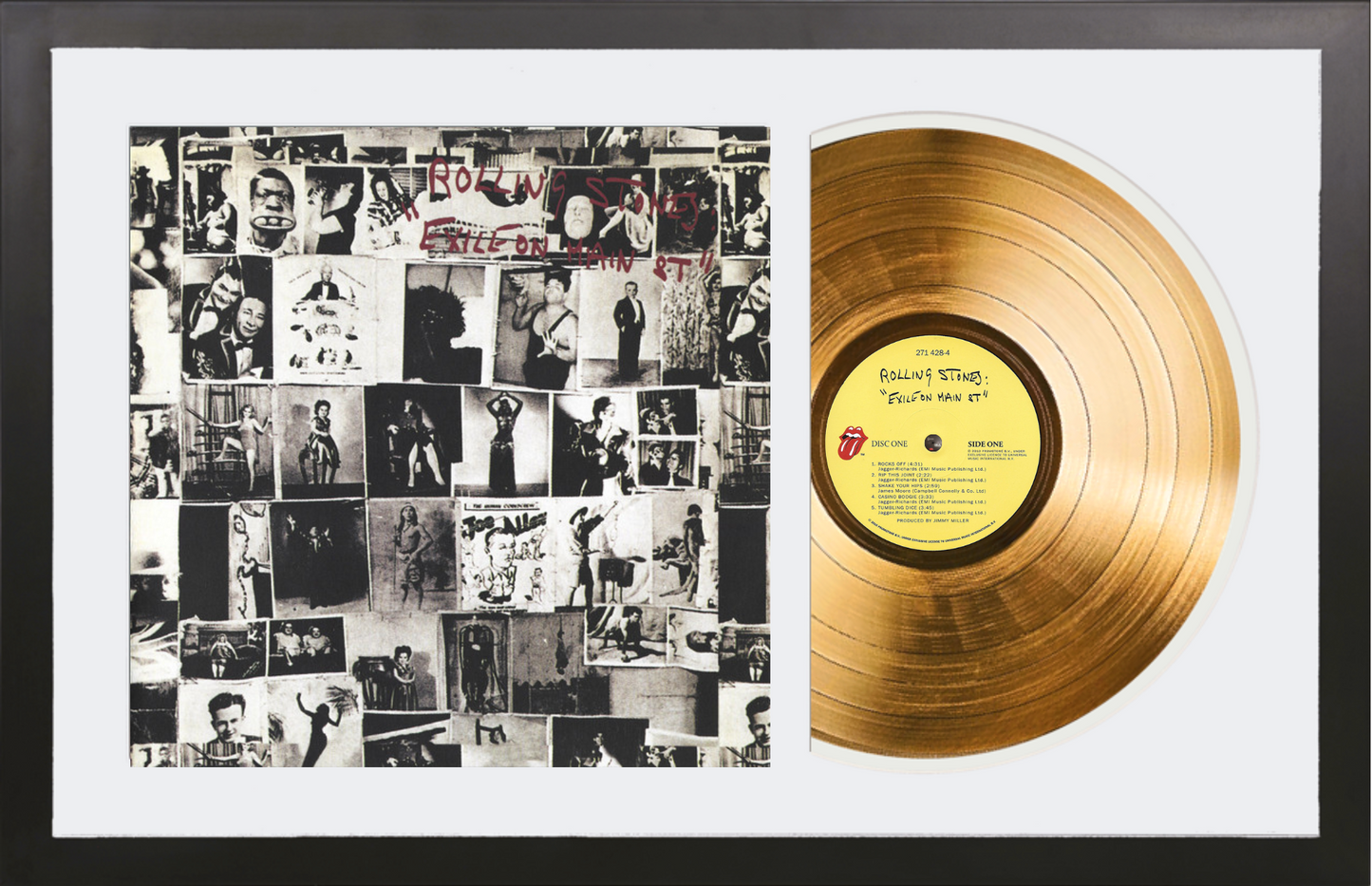 The Rolling Stones - Exile on Main St. - 14K Gold Framed Album
